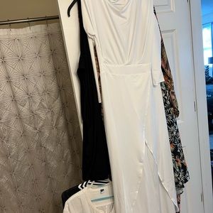 White dress with pants